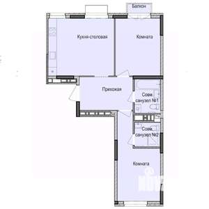 2-к квартира, строящийся дом, 62м2, 17/17 этаж