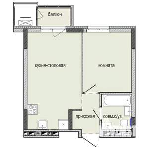 1-к квартира, строящийся дом, 36м2, 11/16 этаж