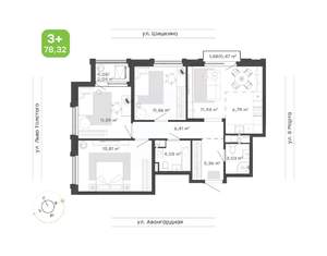 4-к квартира, вторичка, 78м2, 13/17 этаж