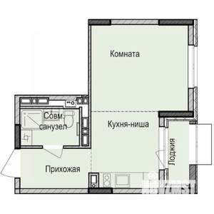 Студия квартира, строящийся дом, 28м2, 13/17 этаж