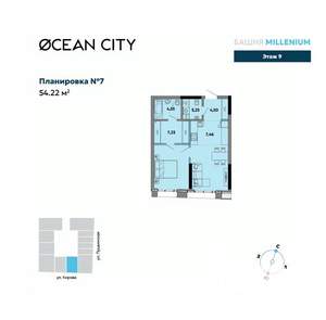 2-к квартира, вторичка, 54м2, 9/33 этаж