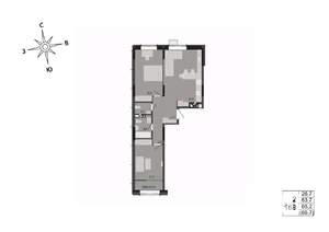 2-к квартира, строящийся дом, 65м2, 7/17 этаж