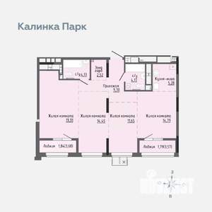3-к квартира, вторичка, 90м2, 16/17 этаж