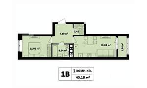 1-к квартира, строящийся дом, 45м2, 11/17 этаж