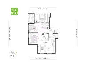 4-к квартира, вторичка, 124м2, 17/17 этаж