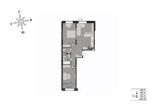 2-к квартира, строящийся дом, 65м2, 7/17 этаж