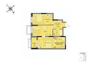 2-к квартира, вторичка, 59м2, 1/17 этаж