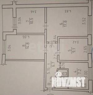 4-к квартира, вторичка, 69м2, 6/9 этаж