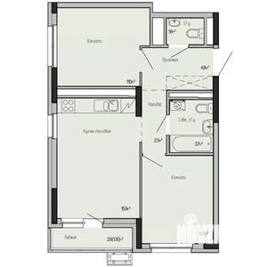 2-к квартира, строящийся дом, 51м2, 4/17 этаж
