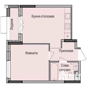 1-к квартира, строящийся дом, 37м2, 7/17 этаж