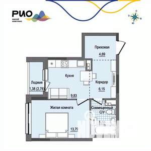 1-к квартира, вторичка, 40м2, 11/17 этаж