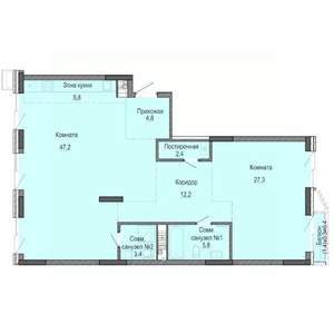 2-к квартира, строящийся дом, 110м2, 7/8 этаж