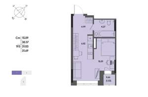 Студия квартира, вторичка, 31м2, 14/17 этаж