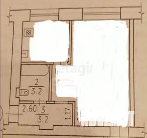 1-к квартира, вторичка, 29м2, 1/5 этаж