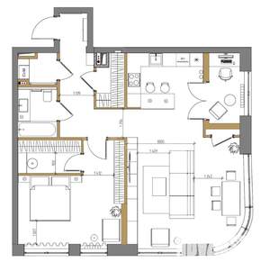 2-к квартира, вторичка, 83м2, 4/17 этаж