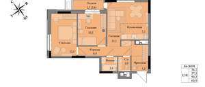 3-к квартира, вторичка, 59м2, 7/17 этаж