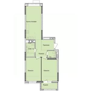 2-к квартира, строящийся дом, 66м2, 3/17 этаж