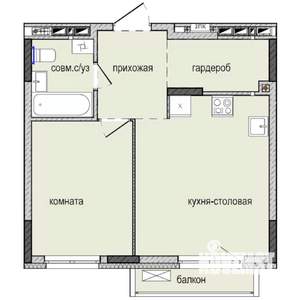 1-к квартира, строящийся дом, 41м2, 3/16 этаж