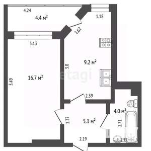 1-к квартира, вторичка, 35м2, 18/18 этаж