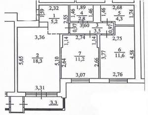3-к квартира, вторичка, 60м2, 5/5 этаж