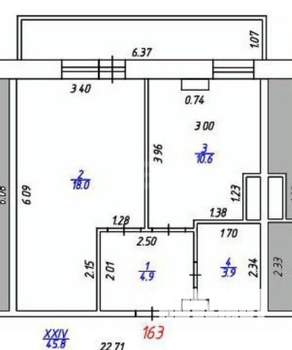 1-к квартира, вторичка, 37м2, 5/14 этаж