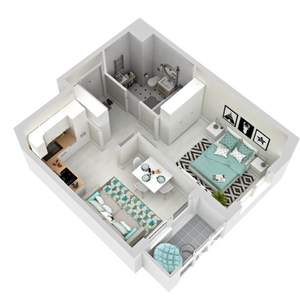 2-к квартира, строящийся дом, 36м2, 3/25 этаж