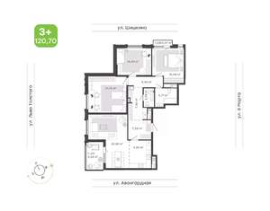 4-к квартира, вторичка, 121м2, 17/17 этаж