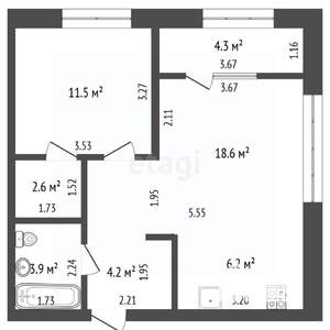 2-к квартира, вторичка, 48м2, 12/16 этаж