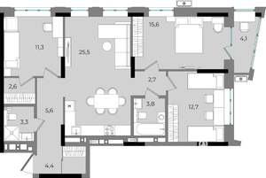 3-к квартира, вторичка, 92м2, 2/16 этаж