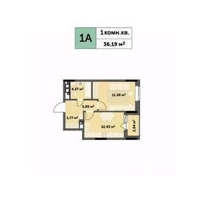 1-к квартира, строящийся дом, 36м2, 10/26 этаж
