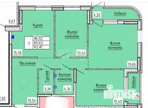 3-к квартира, вторичка, 93м2, 1/17 этаж