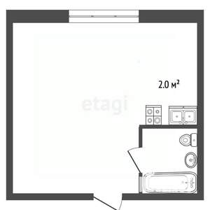 Студия квартира, вторичка, 30м2, 1/2 этаж