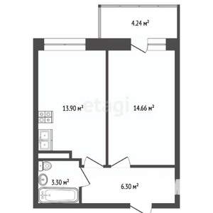 1-к квартира, вторичка, 38м2, 4/18 этаж
