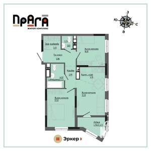 2-к квартира, вторичка, 63м2, 8/17 этаж