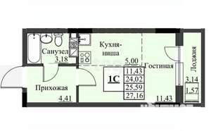 Студия квартира, вторичка, 24м2, 11/20 этаж