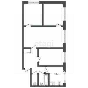 4-к квартира, вторичка, 59м2, 5/5 этаж