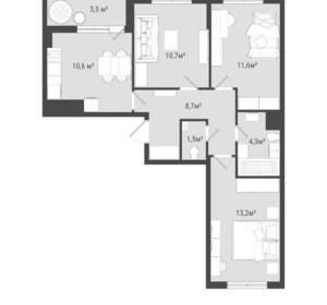 3-к квартира, вторичка, 63м2, 18/25 этаж