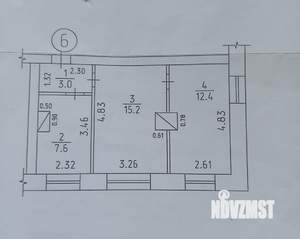 2-к квартира, вторичка, 38м2, 2/2 этаж