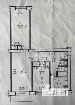 3-к квартира, вторичка, 59м2, 5/5 этаж