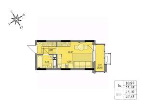 Студия квартира, вторичка, 25м2, 14/17 этаж