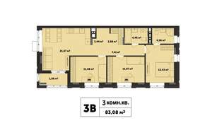 3-к квартира, вторичка, 83м2, 5/17 этаж