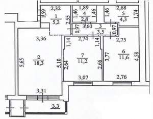 3-к квартира, вторичка, 60м2, 17/17 этаж