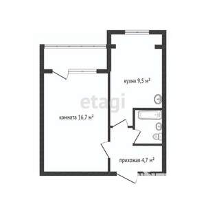 1-к квартира, вторичка, 34м2, 4/5 этаж