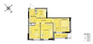 2-к квартира, вторичка, 45м2, 11/17 этаж