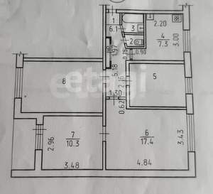 4-к квартира, вторичка, 69м2, 7/9 этаж