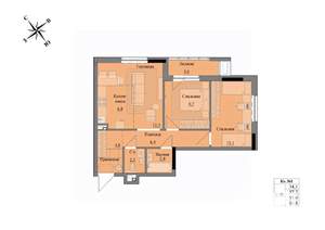 3-к квартира, вторичка, 59м2, 1/17 этаж