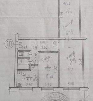 3-к квартира, вторичка, 59м2, 3/5 этаж