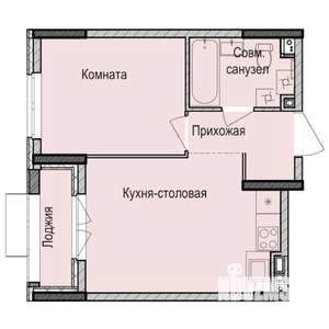 1-к квартира, строящийся дом, 35м2, 16/17 этаж