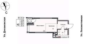 1-к квартира, строящийся дом, 27м2, 9/17 этаж