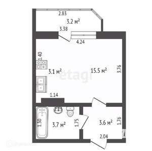 Студия квартира, вторичка, 23м2, 3/18 этаж